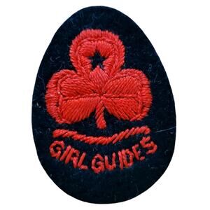 Girl Guides Patch Badge Second War Shoulder Titles 2" Black Red